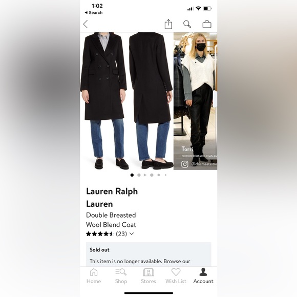 Navy wool coat - Picture 6 of 6